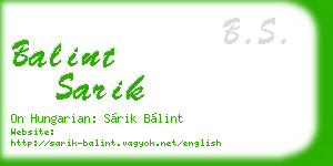 balint sarik business card