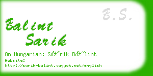 balint sarik business card